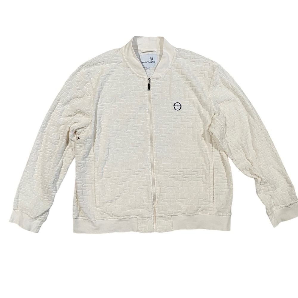 Sergio Tacchini Livata Logo Jacquard Cotton Blend‎ French Terry Cloth 3XL - Picture 2 of 10